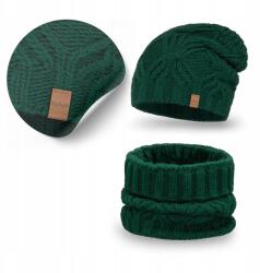 PaMaMi Téli szett, Női Zöld Hupikék Törpikék, sapka, kémény, akril (Uniwersalny Komplet Jesienno-Zimowy Butelkowy)