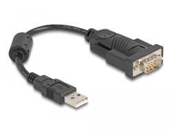 Delock Adaptor USB 2.0 tip A - 1 x serial RS-232 D-Sub 9 pini de sex masculin cu miez de ferită 0, 25 m (61549)