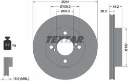 Textar 92309403 - Disc frana Fata - stanga / dreapta - fara pivot de fixare a rotii SUZUKI IGNIS III 1.2 - 1.2H 10.16 - - Textar-92309403 (TEXTAR92309403)