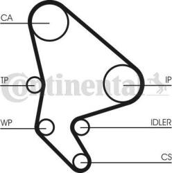 Continental Set curea distributie Continental CT1100WP1 - compatibil Citroen, Peugeot (CONTINENTALCT1100WP1)