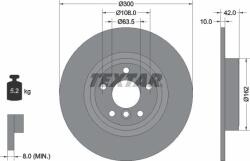 Textar 92309505 - Disc frana spate - stanga / dreapta - fara pivot de fixare a rotii JAGUAR XE. XF II. XF SPORTBRAKE 2.0 - 3.0D 03.15 - - Textar-92309505 (TEXTAR92309505)