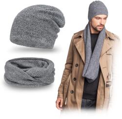 PaMaMi Férfi Hupikék törpikék sapka, világosszürke, kémény, akril, fejkörfogat 56-60cm (Modna Czapka Smerfetka z Długim Kominem)