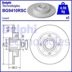 Delphi Frana disc Disc frana Delphi BG9410RSC - compatibil Peugeot, Citroën, Opel, Vauxhall (DELPHIBG9410RSC)