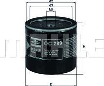 Mahle Filtru ulei Mahle OC 299 - compatibil Isuzu, Kia, Opel, Mitsubishi - MAHLE-OC 299 (MAHLEOC299)