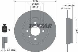 Textar Frana disc Disc frana Textar 92347603 - compatibil Renault (TEXTAR92347603)