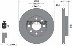 Textar Frana disc Disc frana Textar 92029603 (TEXTAR92029603)