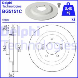 Delphi Frana disc Disc frana Delphi BG5151C - compatibil Hyundai, Kia (DELPHIBG5151C)