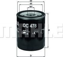 Mahle Filtru ulei Mahle OC 478 - compatibil Toyota, Daihatsu, Lexus, Chery - MAHLE-OC 478 (MAHLEOC478)