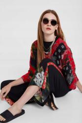 Desigual Virágmintás Viszkóz Nadrág, Size S 36, fekete