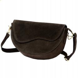 Laura Biaggi Vera Pelle női kézitáska barna csokoládé postás táska velúrbőr