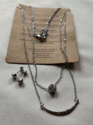 Yves Rocher Elegáns Nyaklánc és Fülbevaló Szett Kristályokkal