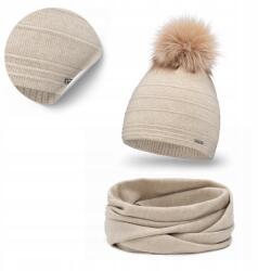 PaMaMi Női téli szett, sapka és kémény, 100% akril, Size 55-58cm (Uniwersalny Zestaw Ciepły na Zimę Jesień)