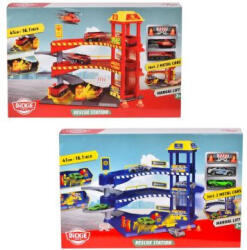 Dickie Toys Parkolóház játékszett vészhelyzeti járműveknek - többféle