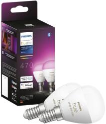 Philips Смарт крушки Philips - Hue Ambiance, 5.1W, E14, P45, RGB, 2 броя, dimmer (871951449128100)