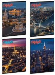 Ars Una A5-ös kockás füzet - City Light - többféle