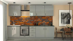 Mindigbútor Koln konyhabútor fényes szürke színben - smartbutor