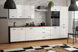 Mindigbútor Mons I. konyhabútor fényes fehér színben - smartbutor