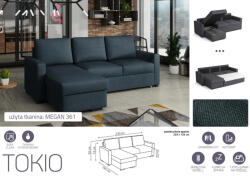 Mindigbútor Tokio sarok ülőgarnitúra Megan 361 színben - smartbutor
