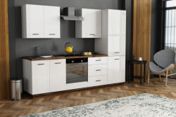 Mindigbútor Mons II. konyhabútor fényes fehér színben - smartbutor