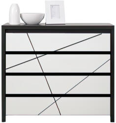 GERBOR KASPIAN komód Kom4S wenge-fehér MDF - smartbutor