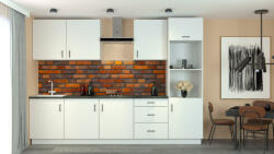 Mindigbútor Blanc konyhabútor fenyés fehér színben