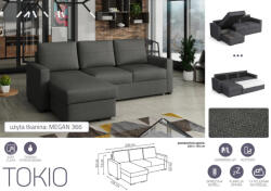 Mindigbútor Tokio sarok ülőgarnitúra Megan 366 színben - smartbutor