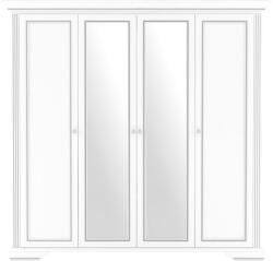 GERBOR White 014 szekrény 4d2s havas kőris/ezüst fenyő - smartbutor