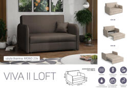 Mindigbútor VIVA LOFT II. előre nyíló rugós kanapé Mono 234 színben - smartbutor