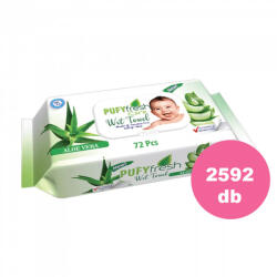 Pufy Fresh Aloe nedves törlőkendő kupakos 36x72 db