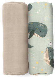 Petite&Mars Misty Whale Song 120x120 cm 2 db