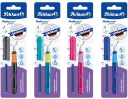 Pelikan toll, Pelikano Junior, A-hegy, Ergonomikus markolat, Jobbkezeseknek, 1 nagy kék patron mellékelve, Vegyes színben rózsaszín/türkiz/antracit/kék, Buborékfólia (824897)