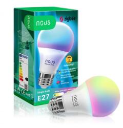 NOUS P3Z Intelligens RGB LED izzó, ZigBee, E27, 9W, 810 lm, Színes fény (2700-6500K), Hangvezérlés, F energiaosztály