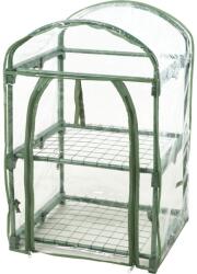ProGarden 2 szintes kerti üvegház, 50x45 cm, magasság 84 cm, PVC, fém vázzal