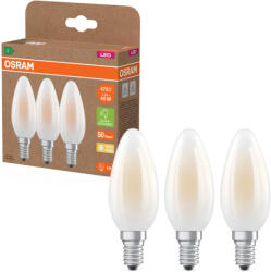 OSRAM E14 LED gyertya, 2, 2W, 470 lm, 2700 K, melegfehér, opál üveg-40 W izzó helyett, 3 darabos - Superstar+ Classic B (4099854338694)
