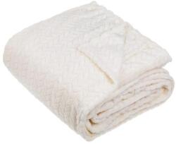 Welora Puha tapintású takaró franciaágyhoz, dombornyomott fonott mintával, 230x220 cm, krémszínű (JM1239061)
