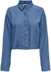 ONLY Only, Lyocell crop ing aszimmetrikus hátrésszel, Kék, XL (15337929-MEDIUM-BLUE-DENIM-XL)