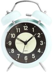 Pufo Twinkle asztali ébresztőóra számlapos világító gombbal, fém, 15 cm, kék (Pufo4031albastru)