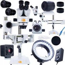 Rosfix trinokuláris sztereó mikroszkóp Gantry-n JupIter Pro MSJP-T-SDMS1 + 56xLED mikroszkóp megvilágító + Crux PRO kamera KMCP-HDMI-USB