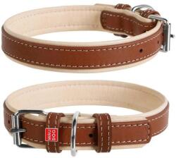 COLLAR Zgardă din piele Soft pentru câini 46 - 60cm, 35mm, maro-bej