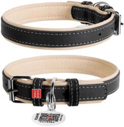 COLLAR Zgardă din piele WAU DOG Soft - 46 - 60cm, 35mm, negru-bej
