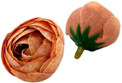  Élethű selyemvirág mini boglárka fej narancs 3 cm