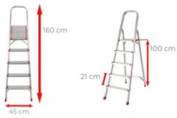 Ztrust Scara cu platforma uz casnic Ztrust HL0105 Trepte: 5 | Inaltimea platformei: 1 m | Aluminiu (HL0105)