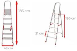 Ztrust scara cu platforma uz casnic Numar trepte: 6 buc | Inaltime podium: 1, 2 | Aluminiu (HL0106)