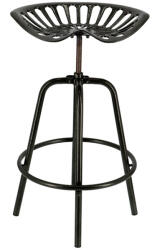 Esschert Design Állítható Magasságú Öntöttvas Traktor Szék, Fekete, 70 cm