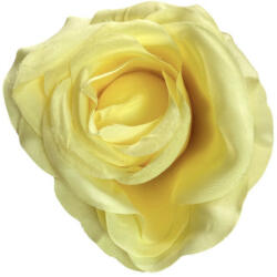  Élethű selyem nyílott rózsafej sárga 8 cm