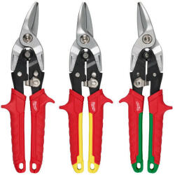 Milwaukee 260 mm Lemezvágó Olló Készlet (3 db: Jobbos, Balos, Egyenes)