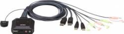 ATEN Switch KVM Aten CS22DP, 2 porturi, DisplayPort, USB, Negru (cs22dp-at) - cel