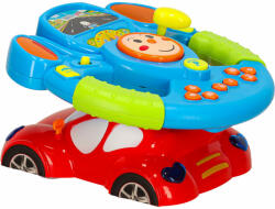  Ikonka gyermek interaktív Kormánykerék játék zenei hangokkal, 25x25x15cm - Kék (KX3310)