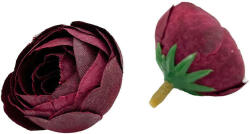  Élethű selyemvirág mini boglárka fej bordó 3 cm