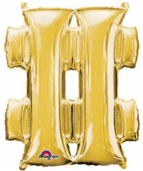  Arany Gold mini fólia lufi hashtag ikon 33 cm